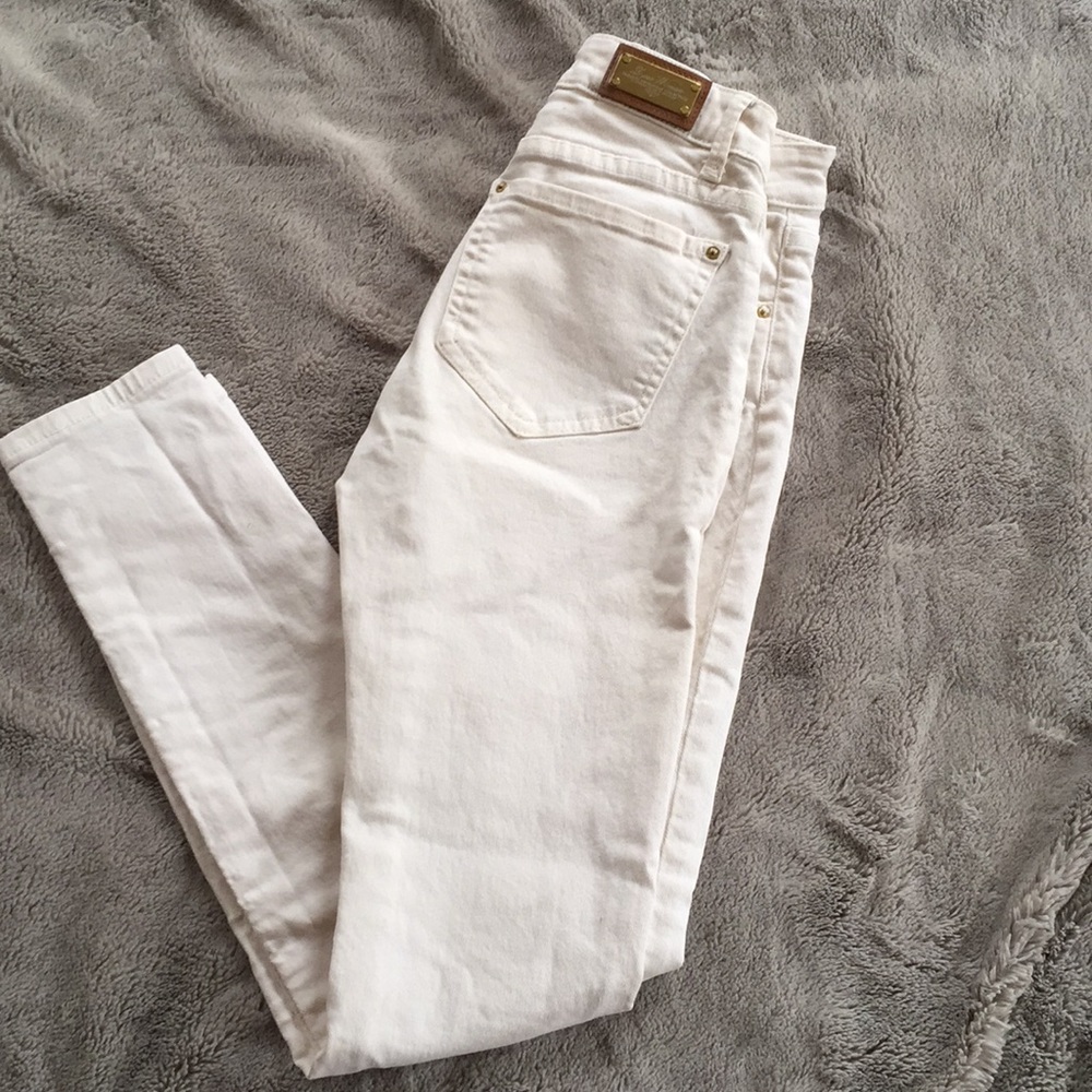 White Zara Woman Slim Fit Jeans